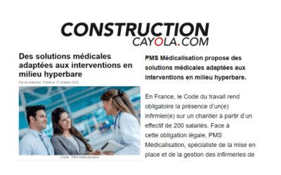 Construction : « Des solutions médicales adaptées aux interventions en milieu hyperbare »